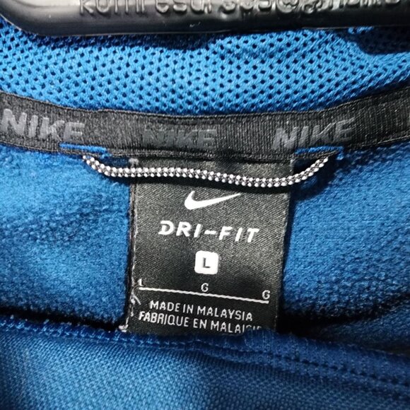 Boys Nike Dri-Fit Blue Pullover Hoodie Sweatshirt Long Sleeve 100% Polyester L - Picture 4 of 9
